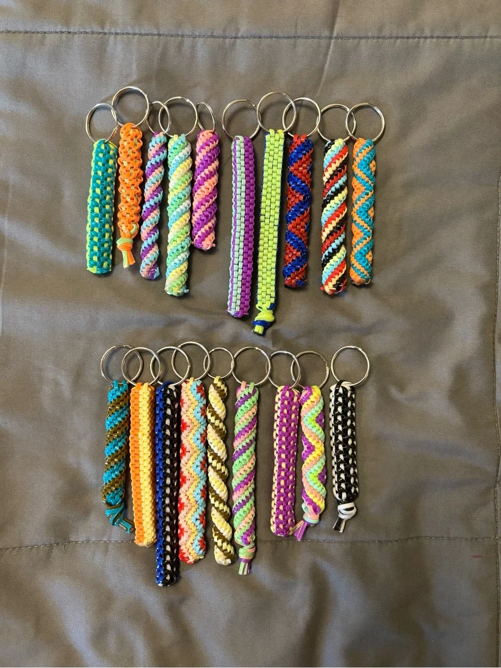 Multi-colored handmade keychains